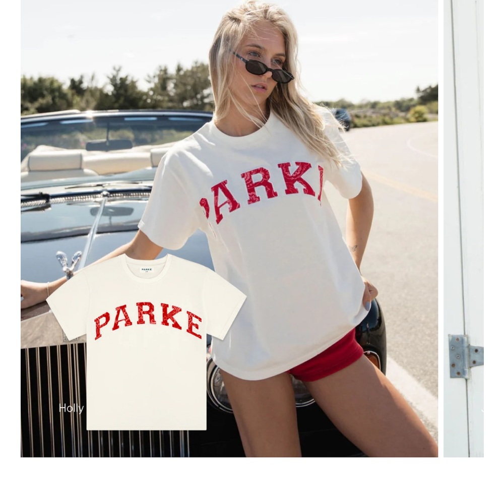 PARKE White and Red Short Sleeve Tee